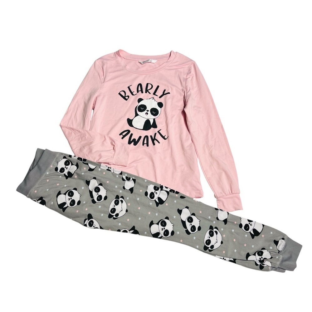 Urban Outfitters Pink‎ and Gray Panda Pajama Set